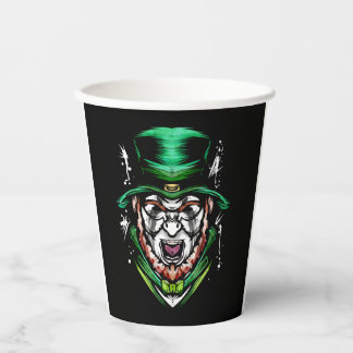 Dark Black Metal Leprechaun On St Patrick s Day Paper Cups
