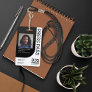 Dark Black Modern & Minimal Press Pass Photo ID Badge