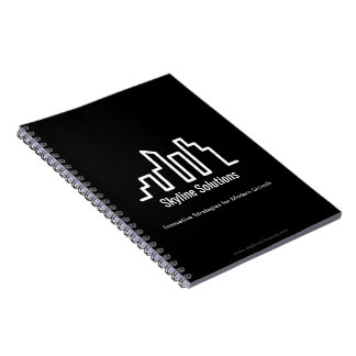 Dark Black Notebook with White Minimalist Design