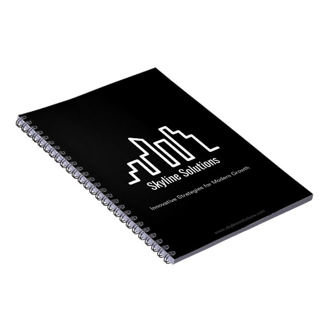 Dark Black Notebook with White Minimalist Design (Right Side)
