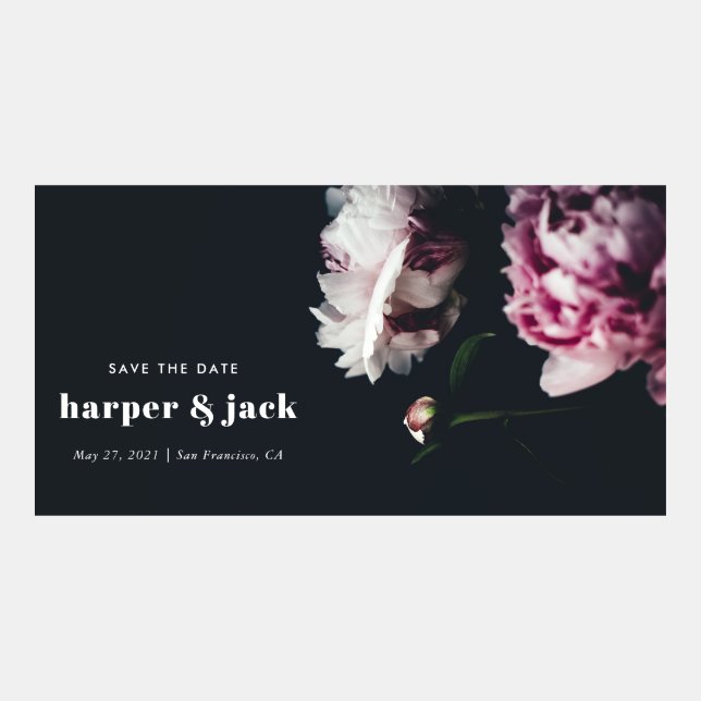 Dark Black Pink Floral Event Invite Facebook (Front)