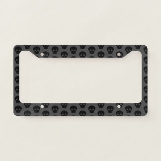 Dark Black Skull Pattern License Plate Frame