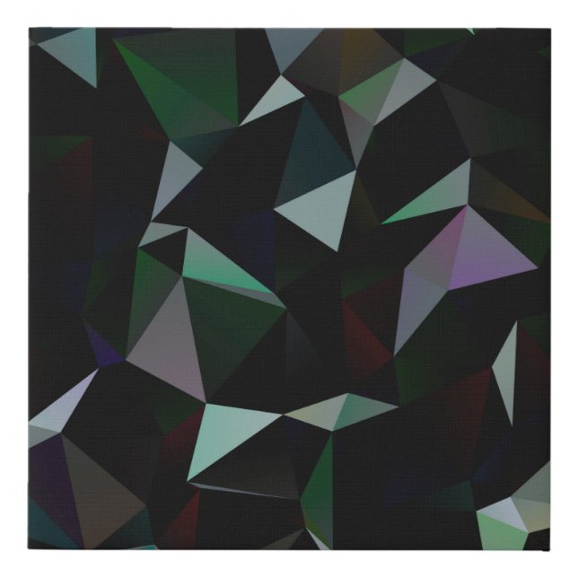 Dark Black triangle mosaic pattern. Geometric illu Faux Canvas Print (Front)