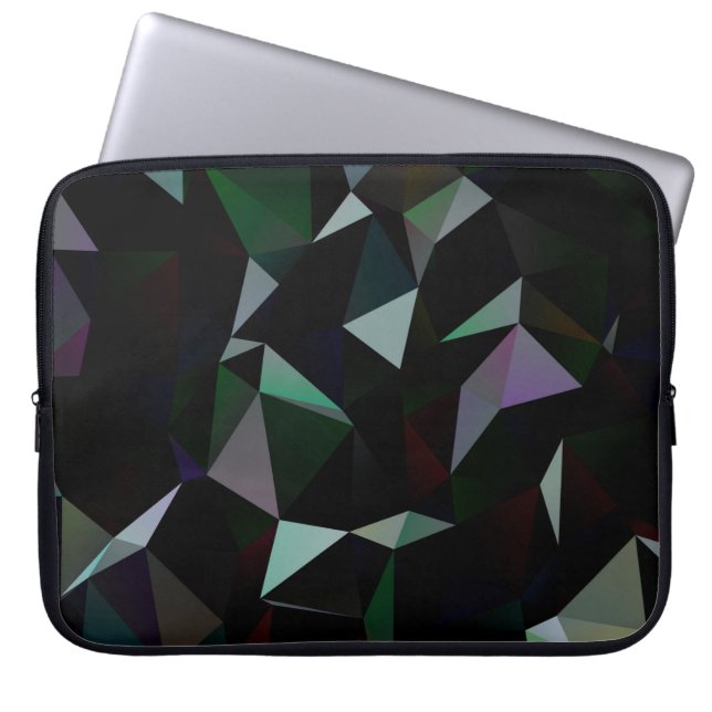 Dark Black triangle mosaic pattern. Geometric illu Laptop Sleeve (Front)