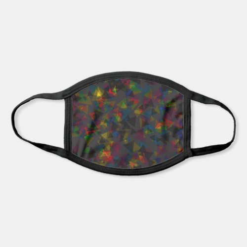 Dark Black Triangle Pattern Abstract Colorful Face Mask