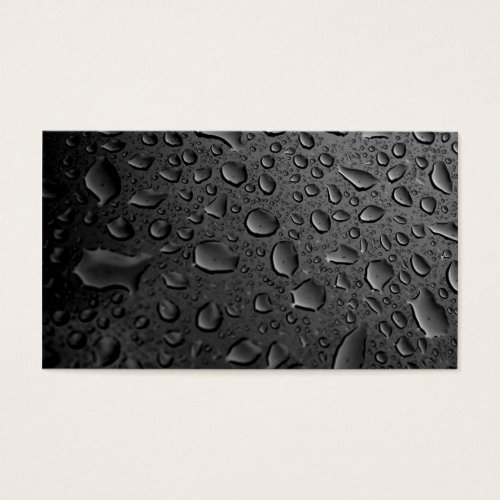 Dark Black Water Droplets Textured Design Business Card Template