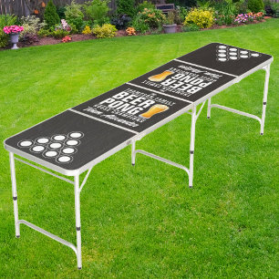 Dark Black Wood Brew Battle Champions w/ Team Name Beer Pong Table