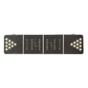 Dark Black Wood Couple Names with Date Beer Pong Table