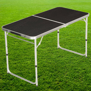 Dark Black Wood Tailgate Beer Pong Table