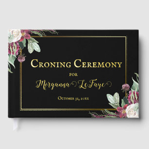 Dark Bloom Croning Ceremony Foil Guest Book
