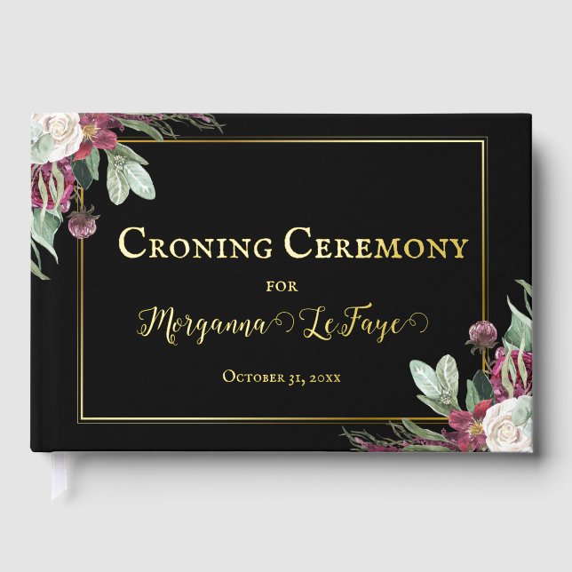 Dark Bloom Croning Ceremony   Foil Guest Book (Front)