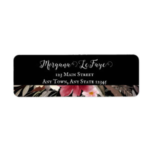 Dark Bloom Croning Ceremony Invitation Label