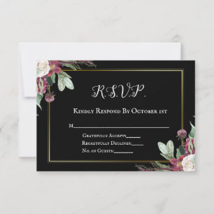 Dark Bloom Croning Ceremony RSVP Card