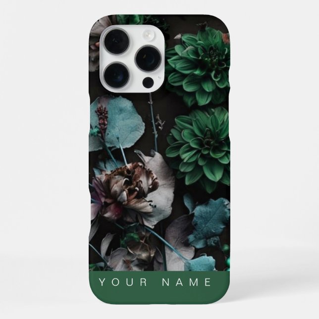 Dark Bloom Dark Green Iphone Case (Back)