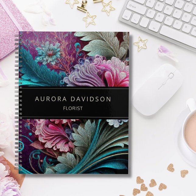 Dark Bloom Teal Purple Watercolor Floral  Planner (Creator Uploaded)
