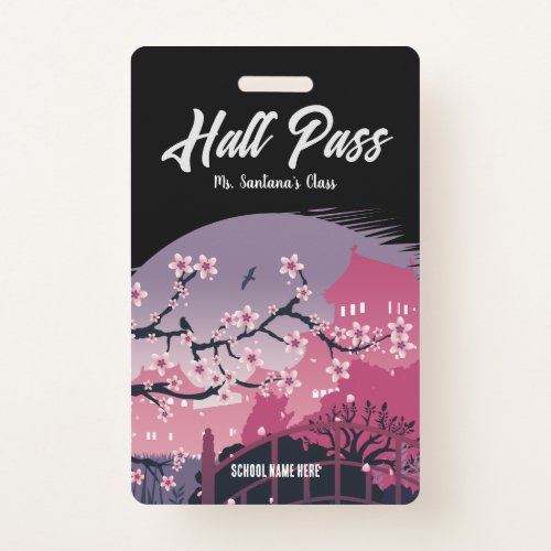 Dark Blossom Hall Pass Badge