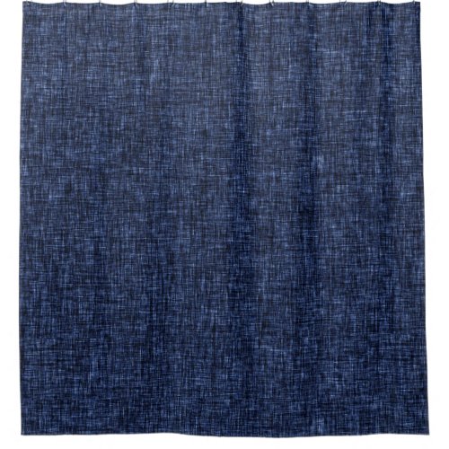 Dark Blue 2 Tone Abstract Crosshatch Shower Curtain