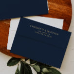 Dark Blue Abstract Celestial Liner Wedding Envelope<br><div class="desc">Solid Dark Blue Wedding envelope with an abstract celestial themed liner inside,  custom return address on the back flap.</div>