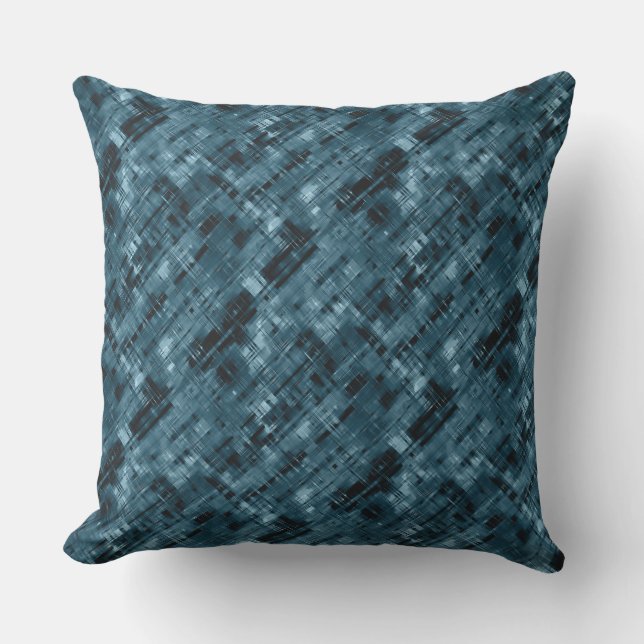 dark blue abstract modern pattern outdoor pillow (Front)