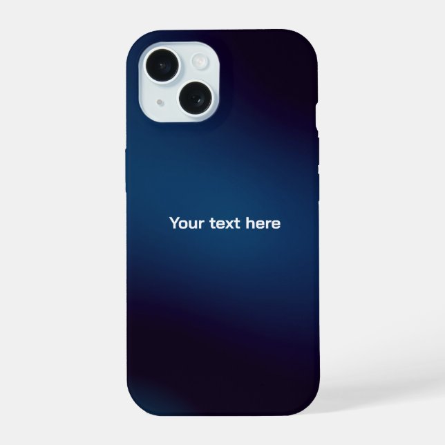 Dark Blue Abstract Pattern | Add Text Iphone Case (Back)