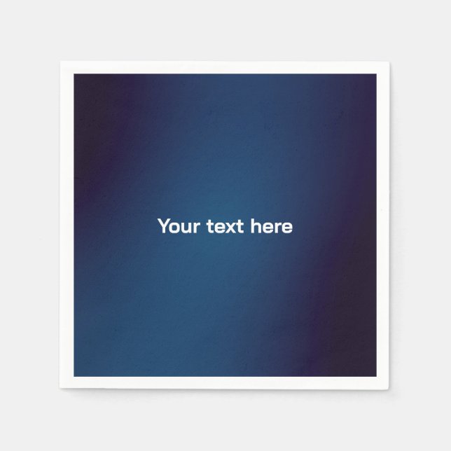 Dark Blue Abstract Pattern | Add Text Napkins (Front)