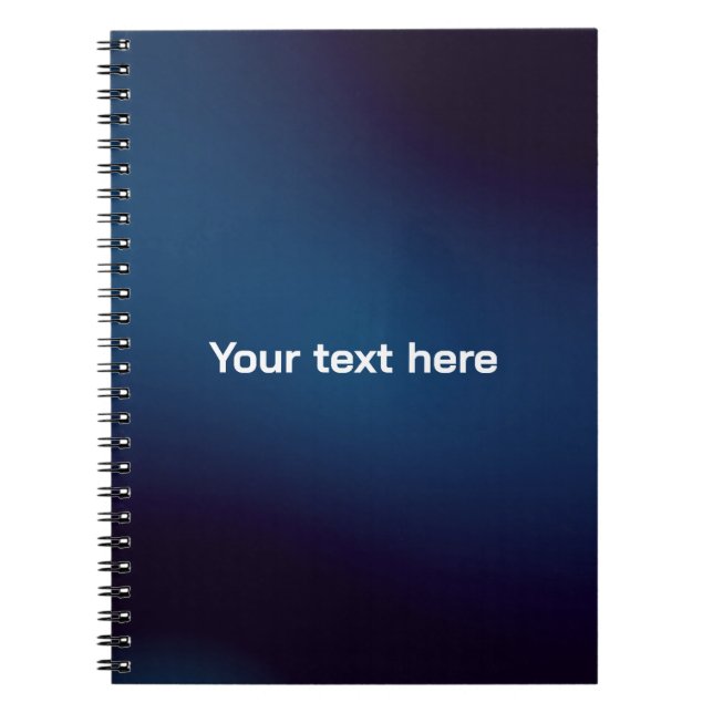 Dark Blue Abstract Pattern | Add Text Notebook (Front)