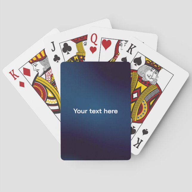 Dark Blue Abstract Pattern | Add Text Poker Cards (Back)