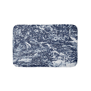 Dark Blue Abstract Pattern Bathroom Mat