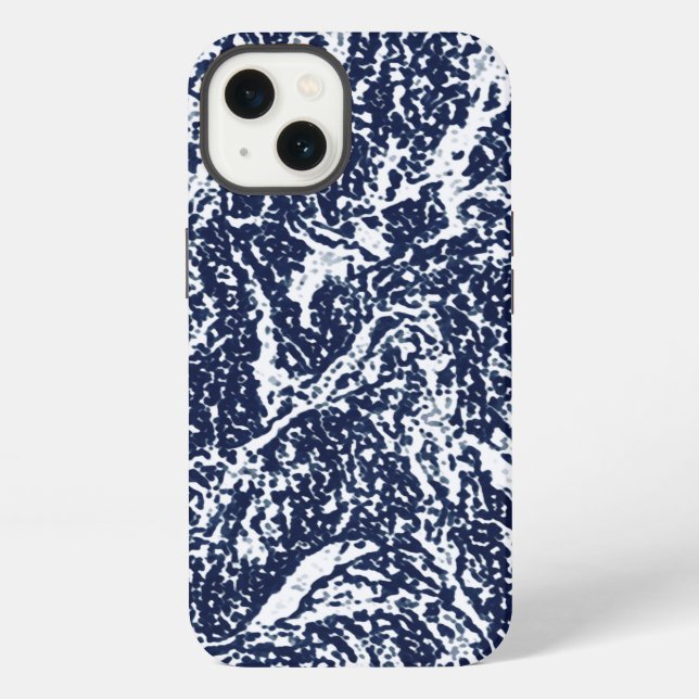 Dark Blue Abstract Pattern Iphone Case (Back)