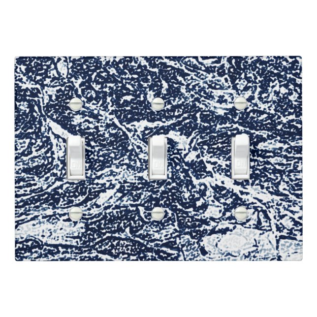 Dark Blue Abstract Pattern Light Switch Cover (In Situ)