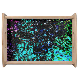 Dark blue abstract serving tray,Textured galaxy  Tray