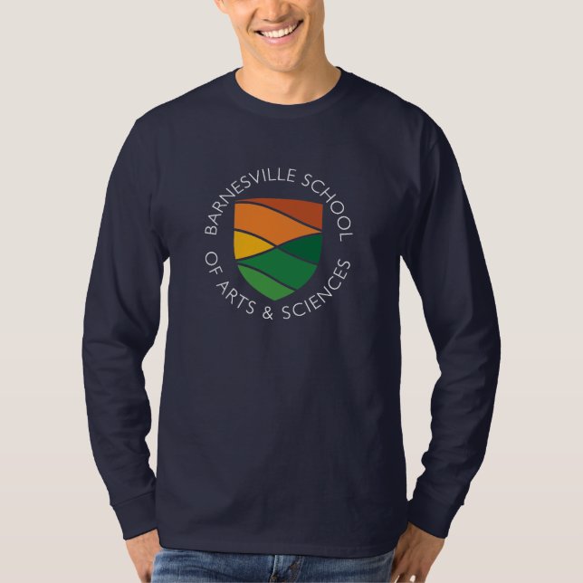 Dark Blue Adult Long Sleeved T-Shirt (Front)
