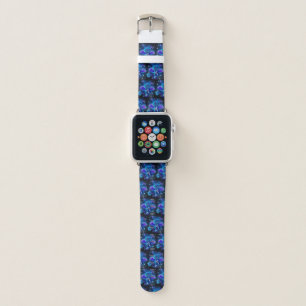 Dark blue alien in dark space apple watch band