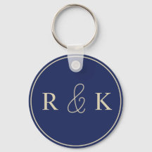 Dark Blue And Beige Monogrammed