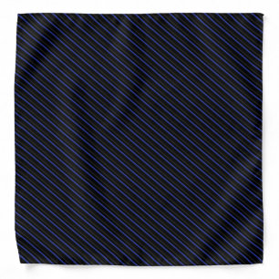 Dark Blue and Black Diagonal Striped Bandana