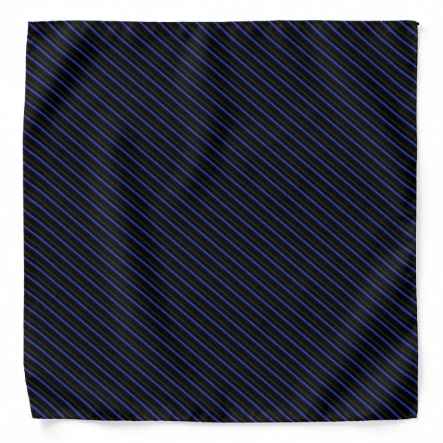 Dark Blue and Black Diagonal Striped Bandana (Front)