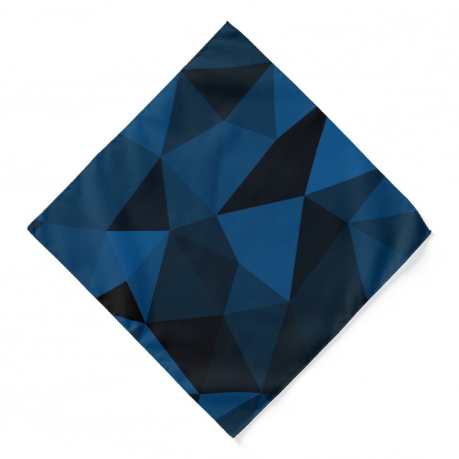 Dark blue and black geometric mesh pattern bandana (Front)