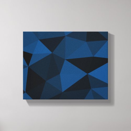 Dark blue and black geometric mesh pattern canvas print