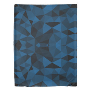 Dark blue and black geometric mesh pattern duvet cover