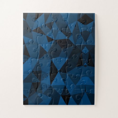 Dark blue and black geometric mesh pattern jigsaw puzzle
