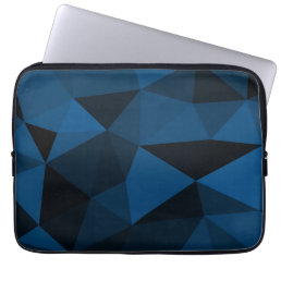 Dark blue and black geometric mesh pattern laptop sleeve