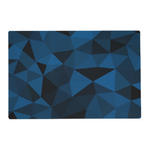 Dark blue and black geometric mesh pattern placemat