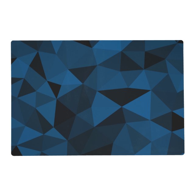 Dark blue and black geometric mesh pattern placemat (Front)