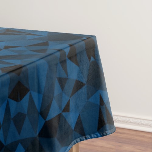 Dark blue and black geometric mesh pattern tablecloth