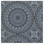 Dark Blue and Black Mandala Pattern Design Fabric