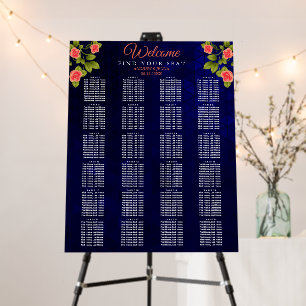 Dark Blue and Coral Rose -24 Tables Foam Board