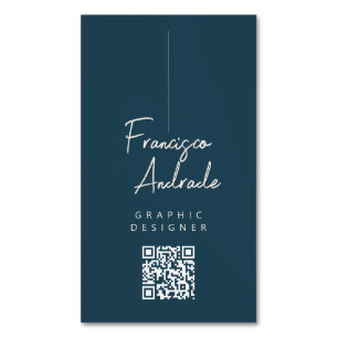 Dark blue and cream Minimalist Modern Design Business Card Magnet
