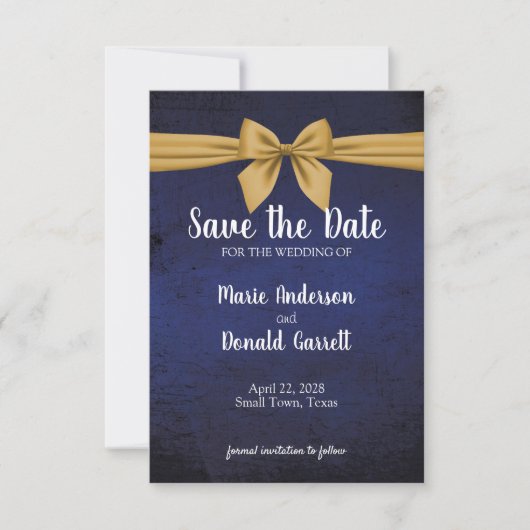 Dark Blue and Gold Bow (Front)