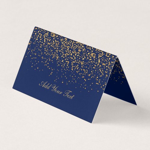 Dark Blue and Gold Confetti  Place Cards