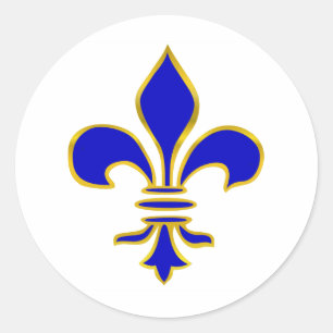 Dark blue and Gold Fleur de lis Sticker